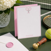 Tennis Schreibwaren Preppy Schläger Monogramm Rosa