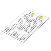 Tennis Score Pad - Tenniscore-Blätter Notizblock (angewinkelt)