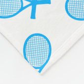 Tennis Seamless Pattern - Blue Racket and Ball on Fleecedecke (Ecke)