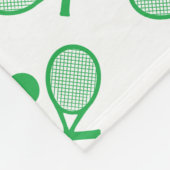 Tennis Seamless Pattern - Green Racket and Ball on Fleecedecke (Ecke)