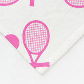 Tennis Seamless Pattern - Pink Racket and Ball on Fleecedecke (Ecke)