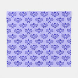 Tennis Seamless Pattern - Racket and Ball in Blue  Fleecedecke