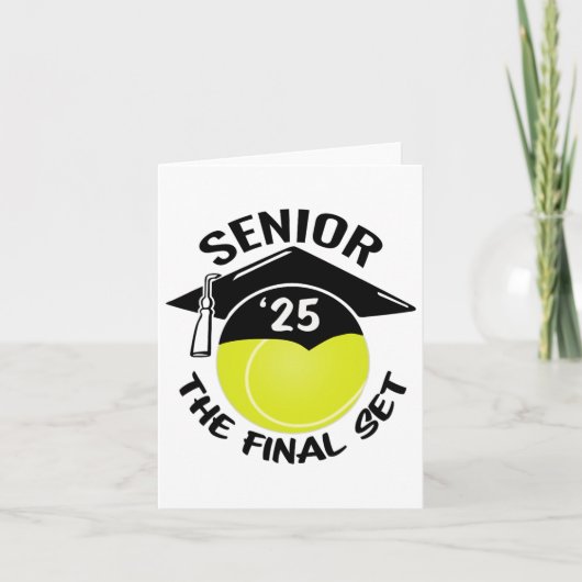 Tennis Senior 2025 Set Graduation Cap Karte (Vorderseite)