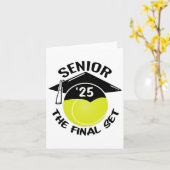 Tennis Senior 2025 Set Graduation Cap Karte (Gelbe Blume)