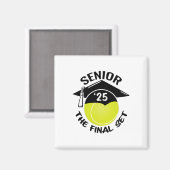 Tennis Senior 2025 Set Graduation Cap Magnet (Vorderseite/Rückseite)