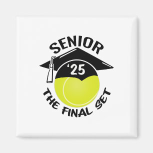Tennis Senior 2025 Set Graduation Cap Magnet