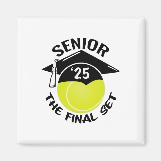 Tennis Senior 2025 Set Graduation Cap Magnet (Vorne)