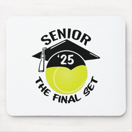 Tennis Senior 2025 Set Graduation Cap Mousepad (Vorne)