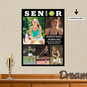 Tennis Senior Abschluss 5 FotoCollage Poster