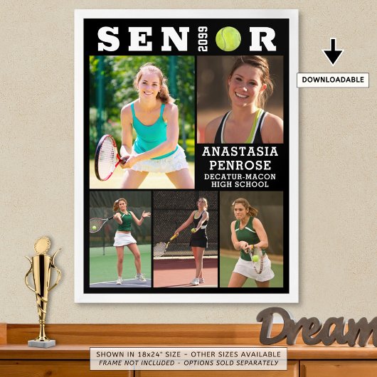 Tennis Senior Abschluss 5 FotoCollage Poster