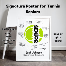 Tennis Senior Night Poster für Signaturen