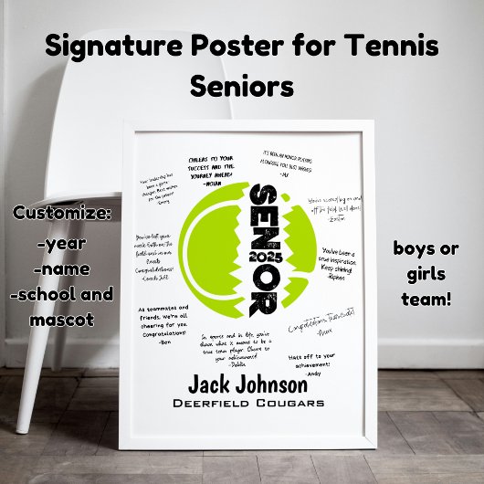 Tennis Senior Night Poster für Signaturen