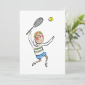 Tennis Serve Einladung (Stehend Vorderseite)