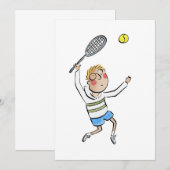 Tennis Serve Einladung (Vorne/Hinten)