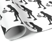 Tennis-Silhouette für Wrapping Paper Geschenkpapier (Rolleneckpunkt)