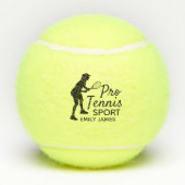 Tennis Silhouette, Pro Tennis Sport, Personalisier Tennisbälle (Rückseite)