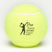 Tennis Silhouette, Pro Tennis Sport, Personalisier Tennisbälle (Rückseite)