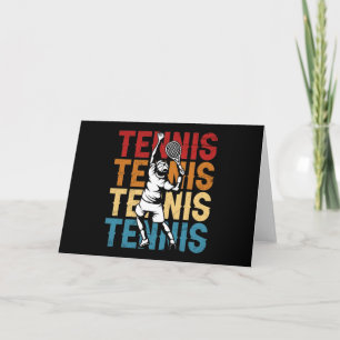 Tennis Silhouette Retro Colors Vintage Player Karte