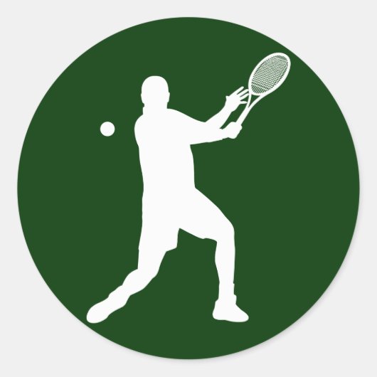 Tennis-Silhouetten Runder Aufkleber (Vorderseite)