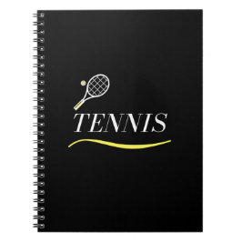 Tennis Simple Word und Racket unterstrichen Klasse Notizblock