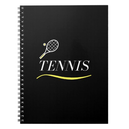 Tennis Simple Word und Racket unterstrichen Klasse Notizblock (Vorderseite)