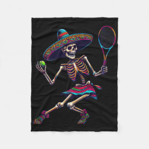 Tennis Skeleton Mexican Sombrero Cinco De Mayo Ten Fleecedecke