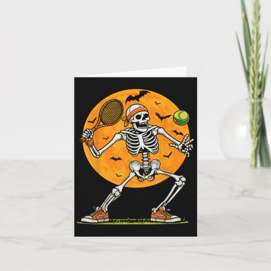 Tennis Skeleton Soky Boys Funny Halloween Tennis P Karte (Vorderseite)