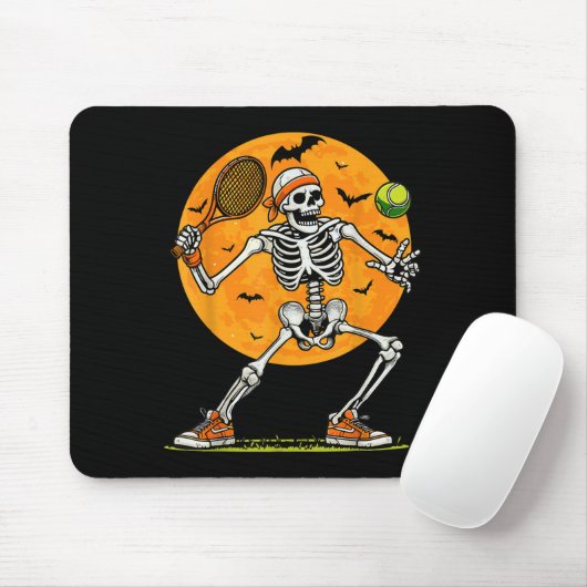 Tennis Skeleton Soky Boys Funny Halloween Tennis P Mousepad (Mit Mouse)