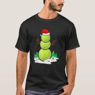 Tennis Snowman Balls Weihnachts Pajama gibt Men Bo T-Shirt