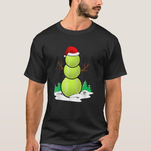 Tennis Snowman Balls Weihnachts Pajama gibt Men Bo T-Shirt (Vorderseite)