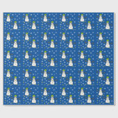Tennis Snowmen Wrapping Paper Geschenkpapier (Flach)
