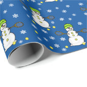 Tennis Snowmen Wrapping Paper Geschenkpapier (Rolleneckpunkt)