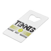 Tennis - Spiel Set Match Geldbeutel Flaschenöffner (Vorderseite Schrägansicht)