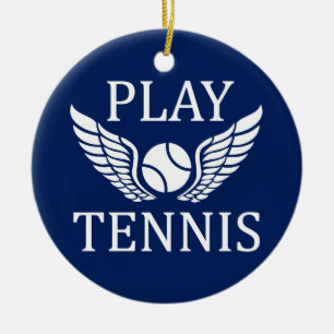 Tennis spielen keramik ornament
