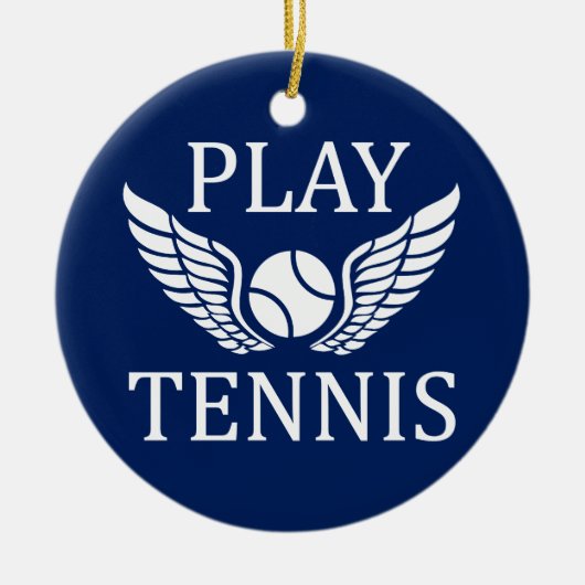 Tennis spielen keramik ornament (Vorne)