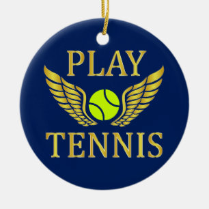 Tennis spielen keramik ornament