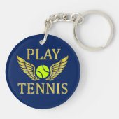 Tennis spielen schlüsselanhänger (Rückseite)
