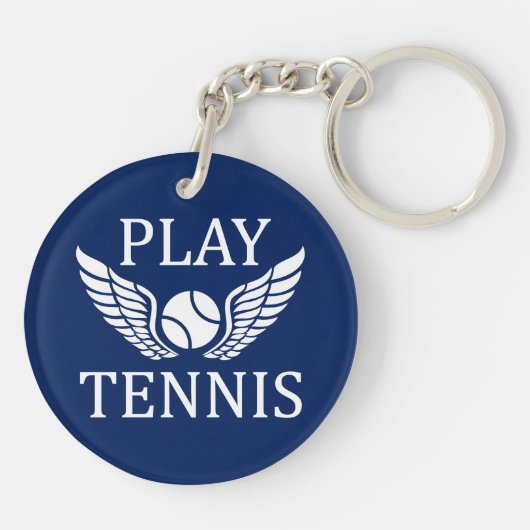 Tennis spielen schlüsselanhänger (Rückseite)
