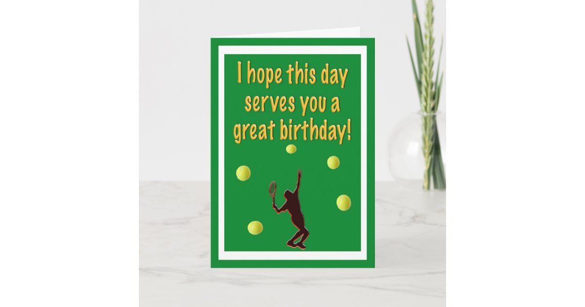 TennisSpieleralles Gute zum Geburtstagkarte Karte Zazzle.de