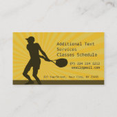 Tennis-Spieler-Lehrer trägt Fitness-Trainer zur Visitenkarte (Rückseite)