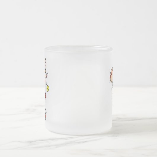 Tennis-Spieler mit Schläger-T-Shirts und Mattglastasse (Mittel)