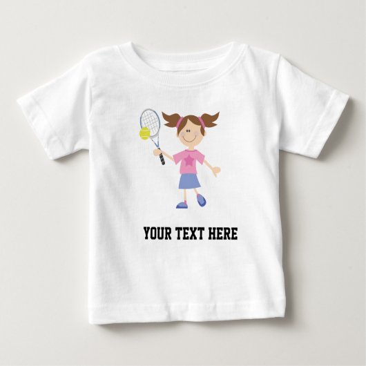 Tennis-Spieler (Zukunft) personalisiert Baby T-shirt (Vorderseite)
