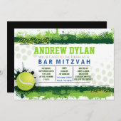 TENNIS SPLASH Bar Mitzvah Einladung (Vorne/Hinten)