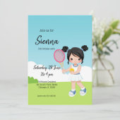 Tennis Sport Einladung (Stehend Vorderseite)