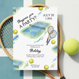 Tennis-Sport-Geburtstagsfeier Einladung