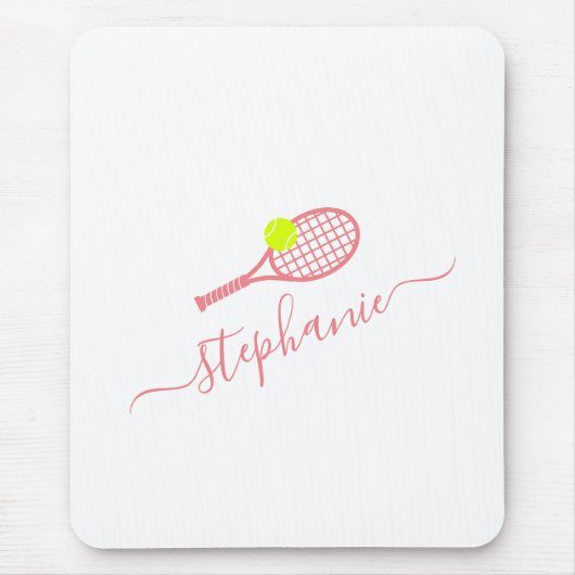 Tennis Sport Monogram Name Personalisiert Mousepad (Vorne)