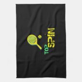 Tennis Sport Pop Kunst, Grün & Gelb Racket & Ball Geschirrtuch (Vertikal)