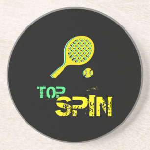 Tennis Sport Pop Kunst, Grün & Gelb Racket & Ball Getränkeuntersetzer