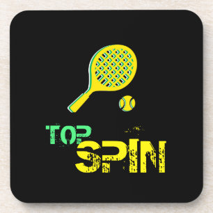 Tennis Sport Pop Kunst, Grün & Gelb Racket & Ball Getränkeuntersetzer