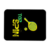 Tennis Sport Pop Kunst, Grün & Gelb Racket & Ball Magnet (Horizontal)